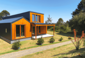 casa prefabricada madera close